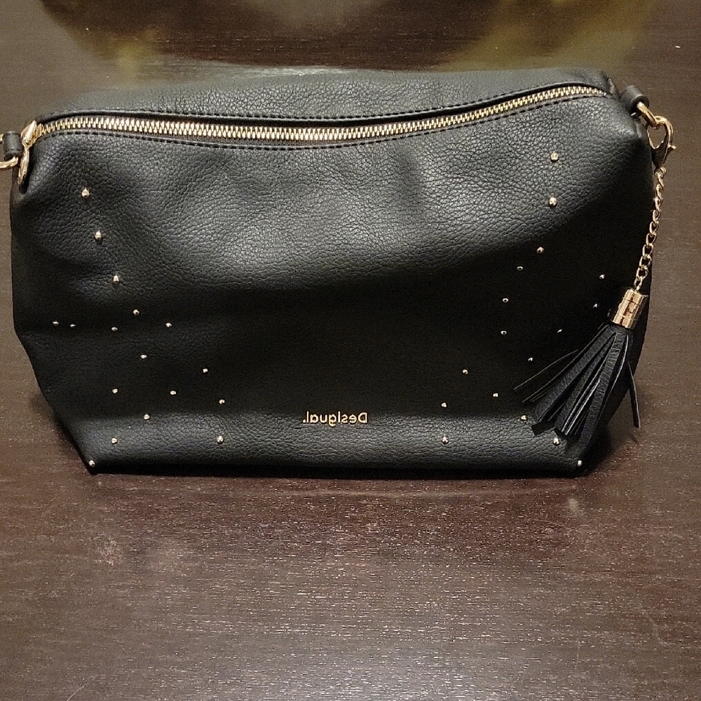 Desigual Black Crossbody Bag with Gold Accents